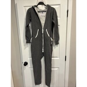 The Norwegian Original OnePiece Zip Jumpsuit Gray Hooded Pockets Size XS